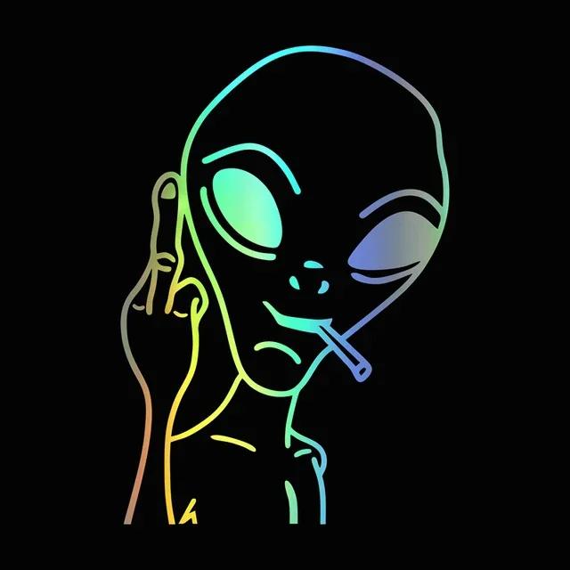 Car Funny Alien Personality Decor Sticker 11X7.6CM Car Sticker Vinyl Decal Car Windows Decor Black /WHITE/LASER