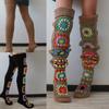 Damen Häkel-Oberschenkelhohe Stiefelsocken Vintage Extra Lange Beinwärmer Winter Überknie Hohe Strümpfe