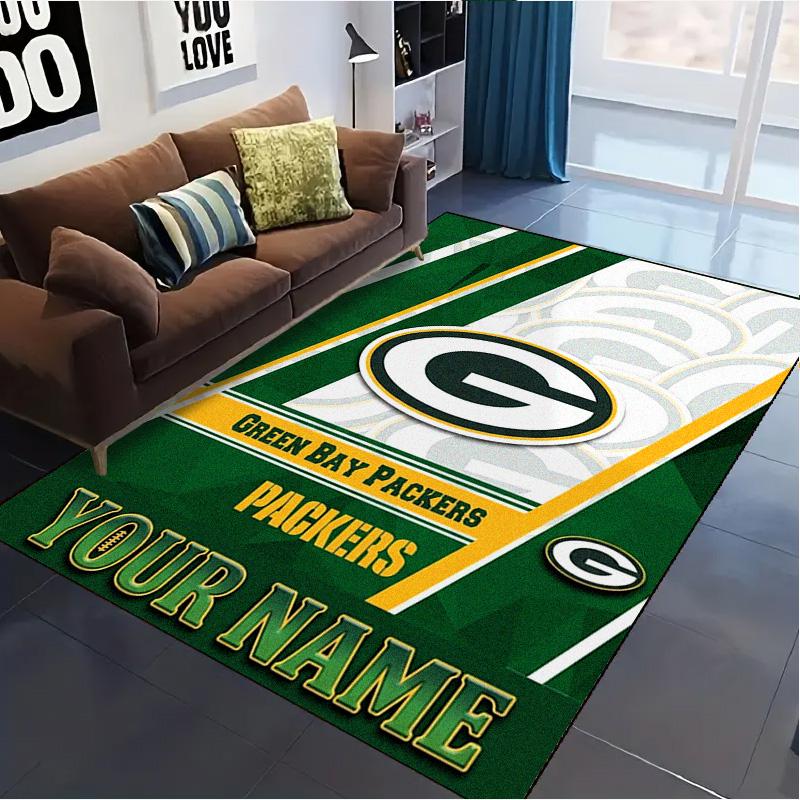 Name Custom Green Bay Packers Logo Carpet Rug for Living Room Bedroom Home Sofa Decoration,Kids play Non-slip Floor Mat