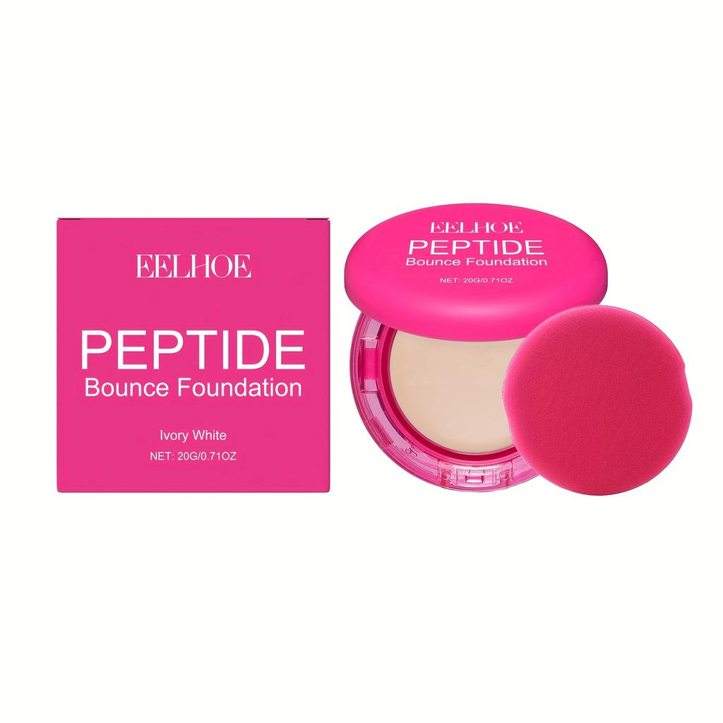 3-Color Full Coverage Concealer Foundation - Natural Finish, Buildable Coverage, Hydrating Formula with Puff Texture, Long-Lasting Wear Setting Powder