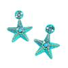 European and American summer trends, starfish handmade rice bead earrings, personalized ocean style, casual and versatile shell shaped earrings