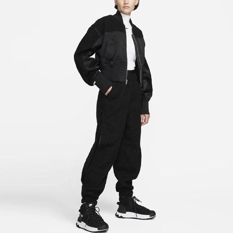 Nike Sportswear Collection Loose Fit Fleece Jacket Women Outerwear Black FB8778-010