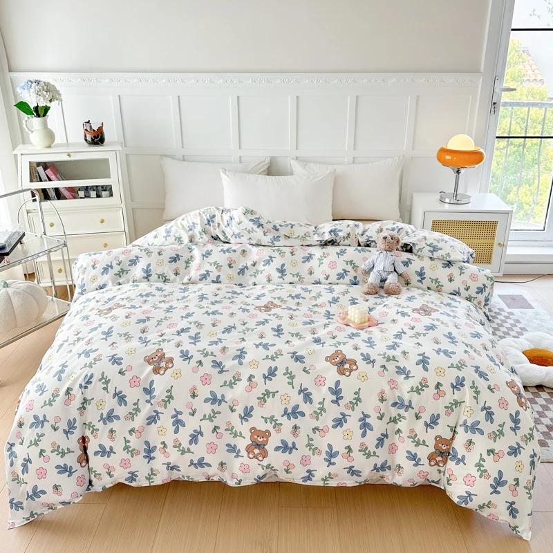 1Pc Printing Cotton Duvet Cover No filler,Breathable Skin Friendly Fabric Comfortable Plants and Flowers pattern,Bedroom Bedding