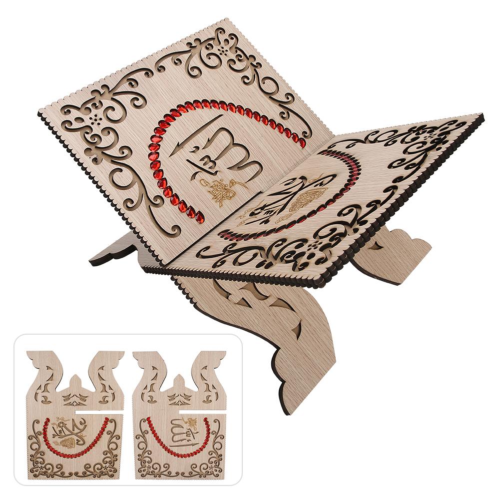 Detachable Quran Scripture Stand Holders Book Rack Home Decoration (Red Rhinestones)