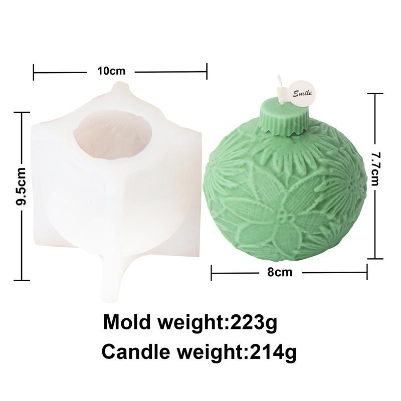 Multiform Striated Sphere Candle Silicone Mold Christmas Ball Gypsum Epoxy Resin Mold DIY Soap Candle Making Festival Home Decor