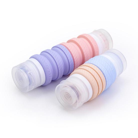 Double-Head Silicone Travel Bottle Leak Proof Reusable Lotion Conditioner Shampoo Storage Bottle Portable Foldable Refillable Toiletries Container
