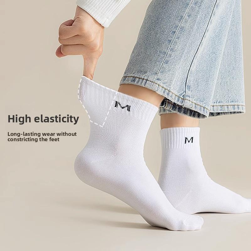 Men's Spring and Summer Pure Color All Kinds of Casual Letter Tube Socks