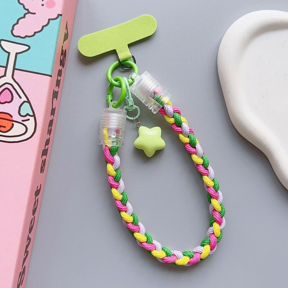 Star Keychain Woven Phone Strap Detachable Cartoon Phone Charm Mobile Phone Lanyard  Lanyard Patch