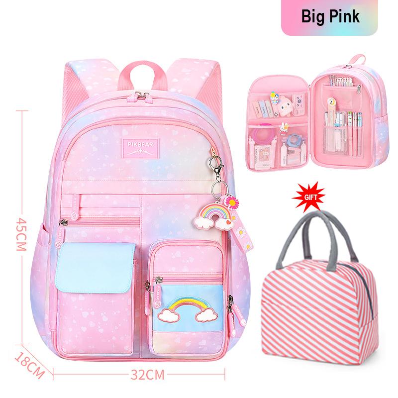 

Новый рюкзак для начальной школы, милые красочные сумки для девочек, школьные сумки принцессы, водонепроницаемые детские школьные сумки серии Rainbow