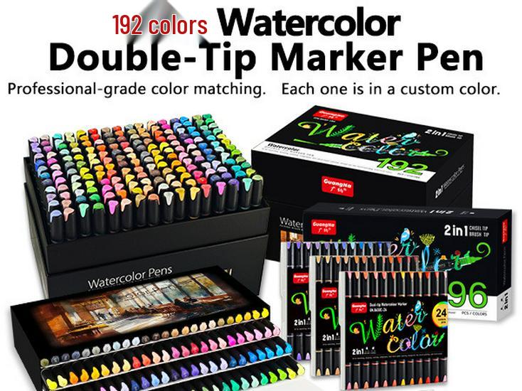 Wide Range 8650 Double-Ended Soft Oblique Tip Waterproof Watercolor Markers for Art Students and Graffiti.