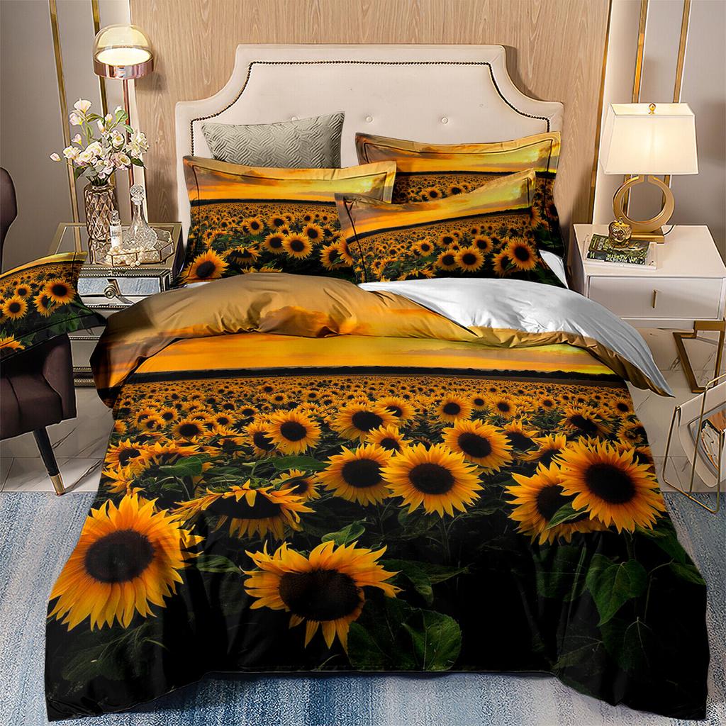 Blomster Quilt Dynetrekksett Sengetøysett Enkelt/Dobbel/Queen/King Size Nytt