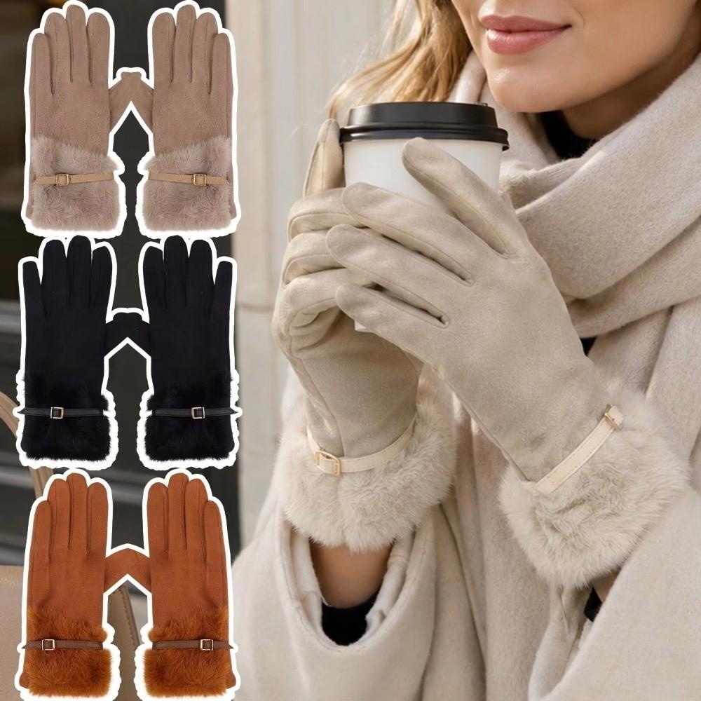 Plush Lining Winter Gloves Warm Thick Gloves New Touch Screen Gloves Women