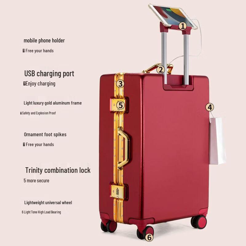 Qiuqiao Red Wedding Dowry Suitcase