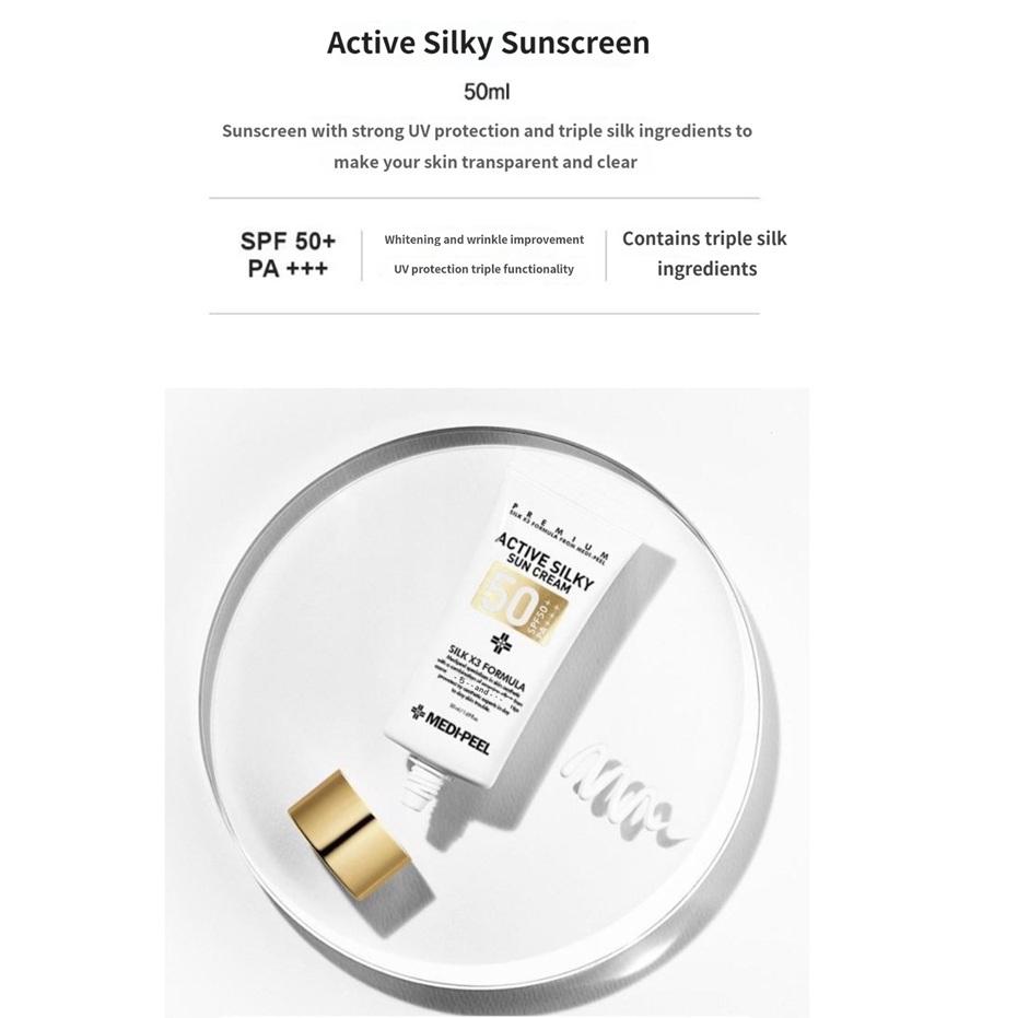 MEDI-PEEL Aktiv Silkeslen Solkräm SPF50+ PA++++ 50ml