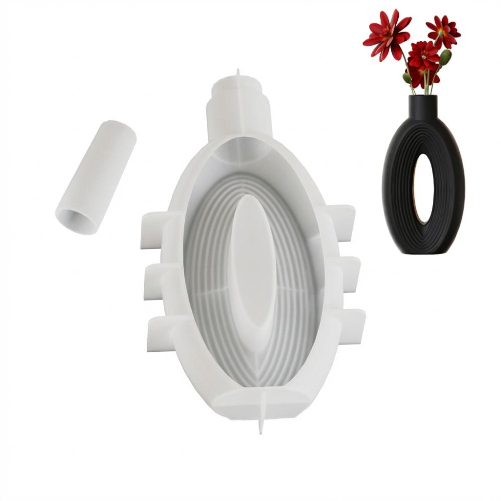 Oval Stripe Silicone Vase Mold Non Toxic Epoxy Resin Mold Reusable Mold Soap Mold  Craft Workshops
