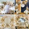103pcs Platinum Balloon Arch Set White Golden Balloon Wreath Suitable for Birthday, Wedding, Engagement Party Decoration