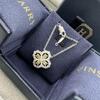 Luxury Diamond Inlaid Four-Leaf Clover Necklace - Gold Handmade Clavicle Chain for Women, As Seen On Xiaohongshu Socialites