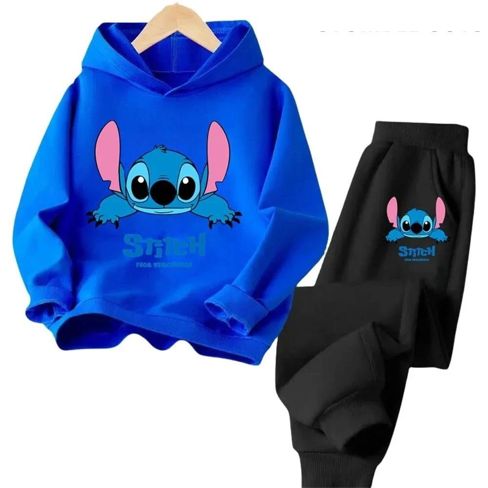 Children Hoodies Stitch Kawaii Fashion Pullover Sweatshirt Anime Trucksuit Manga Cartoons Girls Boy Kids Autumn Casual Clothes