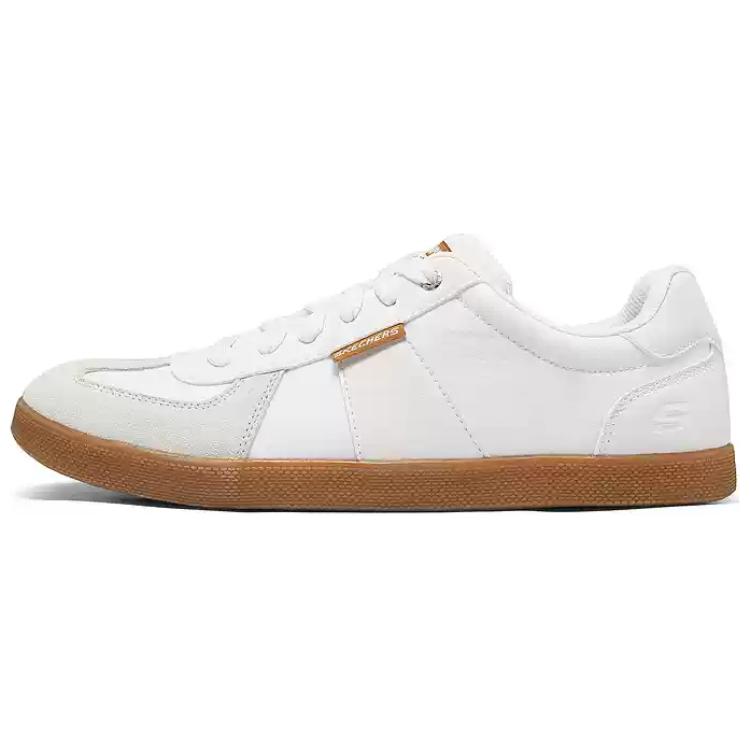 Skechers Fabric Synthetic Leather Mens USA Street Wear Low Top Skate Shoes Men sneakers White 210960-WHT 41