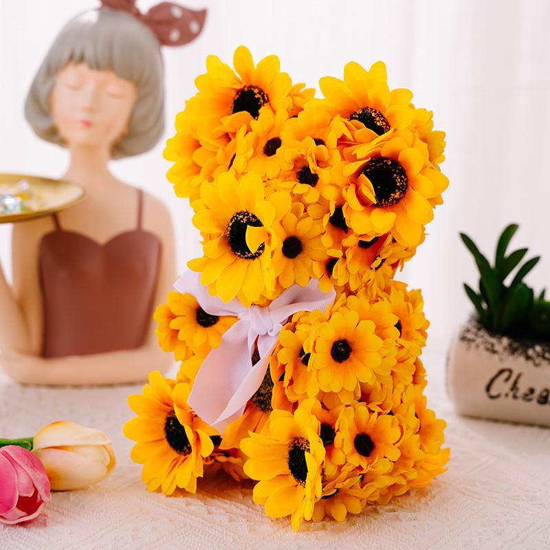 Bear Sunflower Charming Stuffed Toy Perfect For Seasonal Home Decoration And Gift Ideas