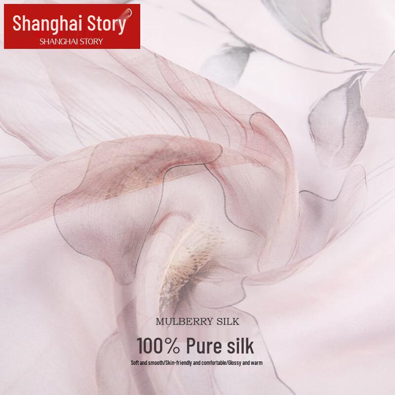 Shanghai Story Floral Mulberry Silk Scarf & Shawl