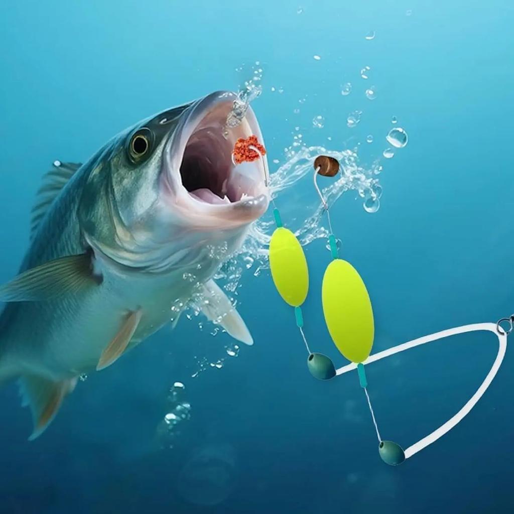 6#/8#/10#/12# Stainless Double-Hook Reverse Bottom Rig Sharp Barbed Anti-entanglement Fishing Double Hook No Unhooking Anti Tangle