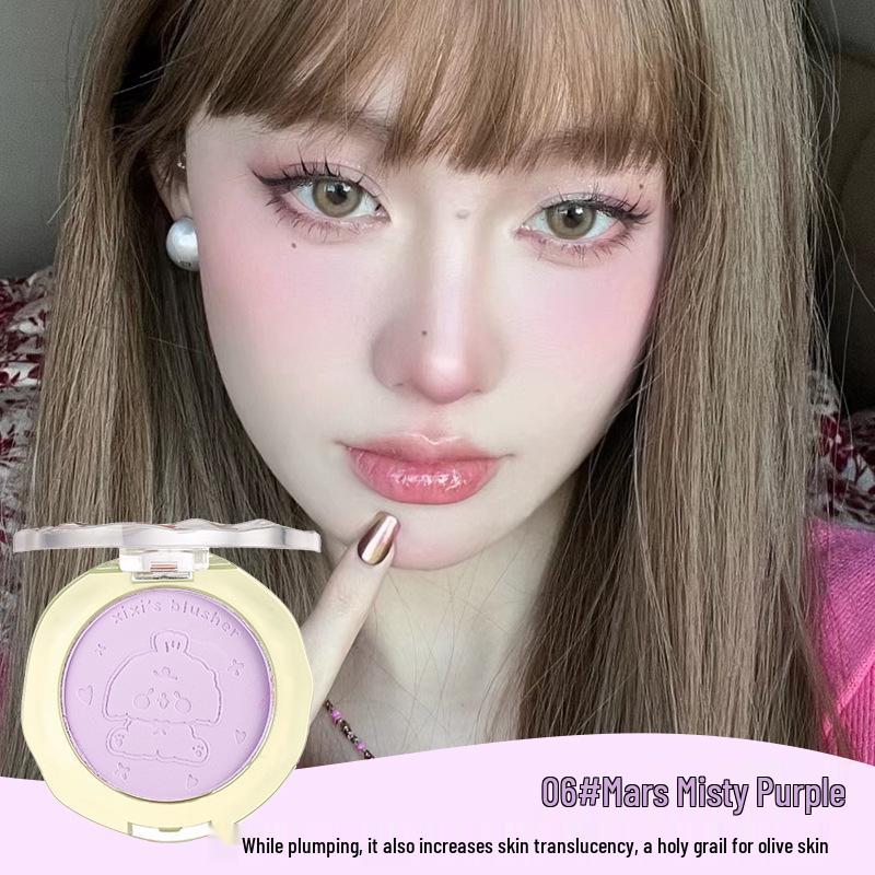 XIXI Doll Baby Atmosphere Blush: Natural Whitening, Delicate Texture, Pigmented Powder for a Girlish Complexion.