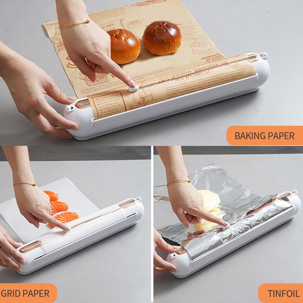 Removable Magnetic Cling Film Dispenser With Sliding Cutter Cling Film Dispenser With Cutter Press And Cling Film Cling Film Dispenser With Cutter