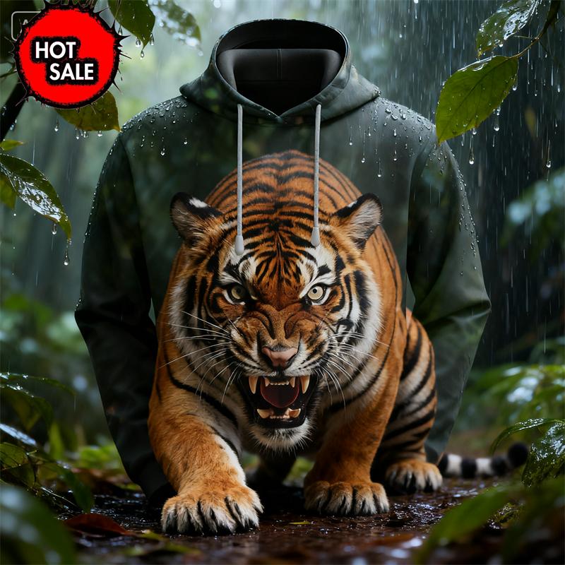 New Animel Lion Tiger 3D Graphic Hoodies Fashion Hip Hop Men And Women Casual Sweater Hoodie Mens Clothes Tops Pullovers Coat