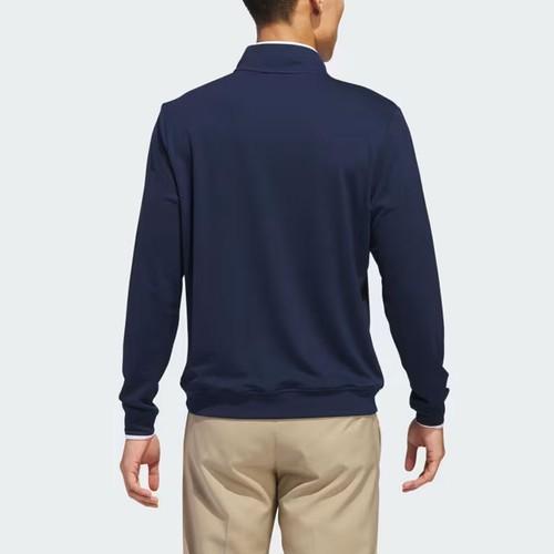 adidas Solid Color Golf Sports Half-Zip Long Sleeve Jacket for Men, Dark Blue