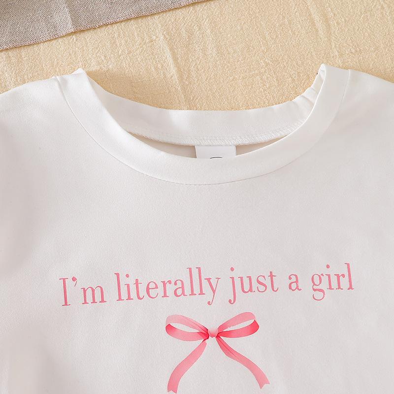 Girls' Casual Set - Summer Children's Fashionable Top and Skirt Set (two-piece)