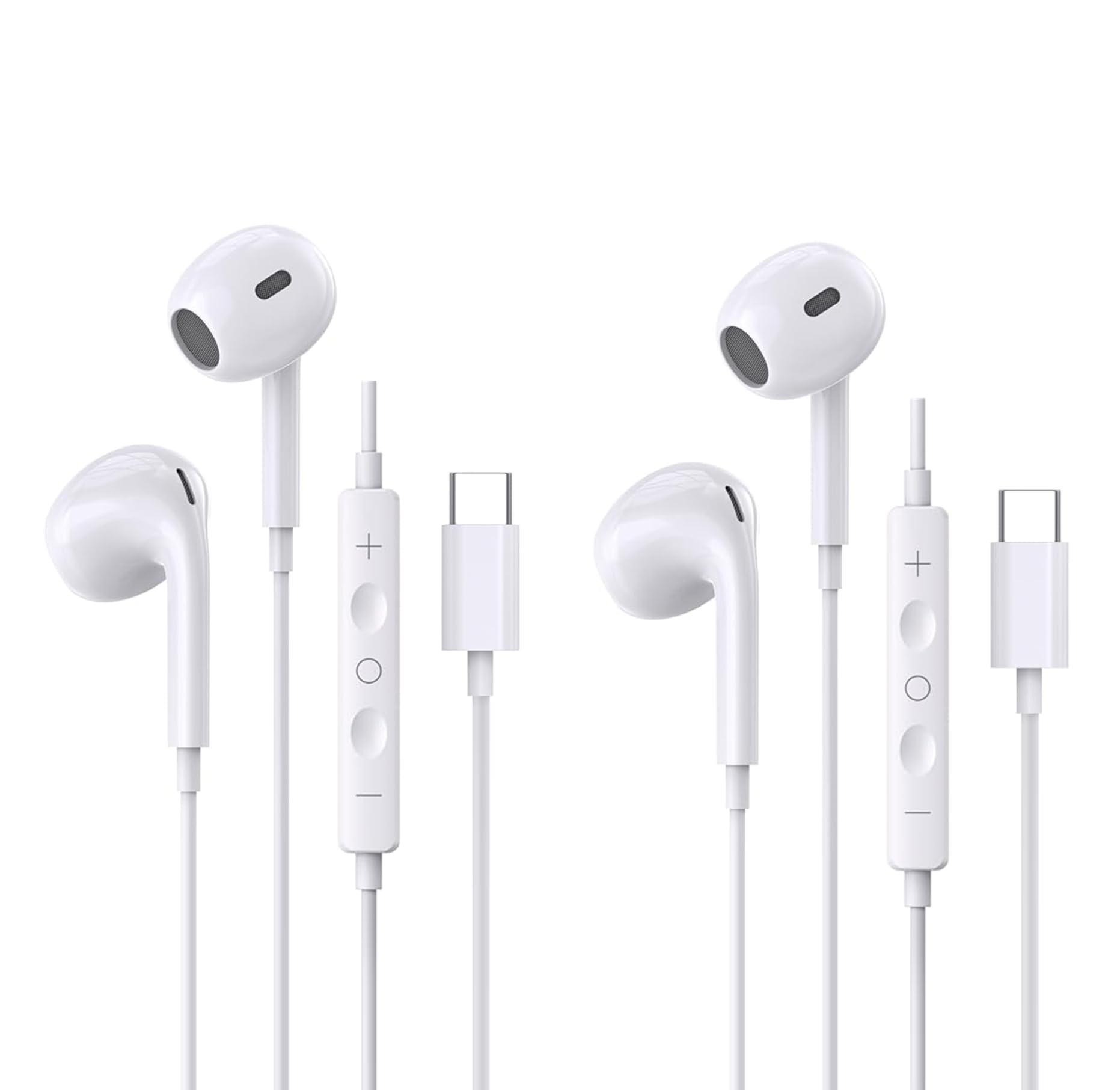 

Earphones with iPhone 2025 New Ergonomic Comfortable USB No Clear Compact and Remote Control Compatible with iPhone 17 Pro and More Type-C [Compatible білий