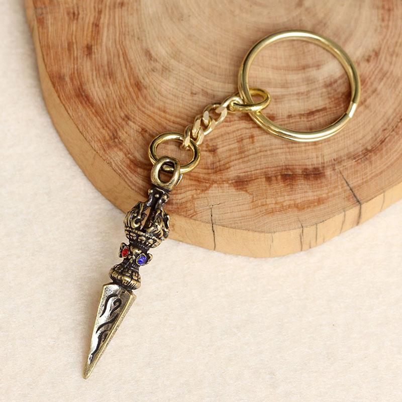 Pendentif Fait Main Pilon Religieux Pendentifs de Prière Pilon Vajra Bouddhiste Cuivre