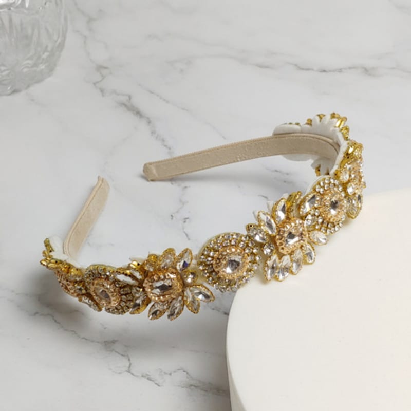 LALA Schmuckblumen-Haarband - Elfenbein