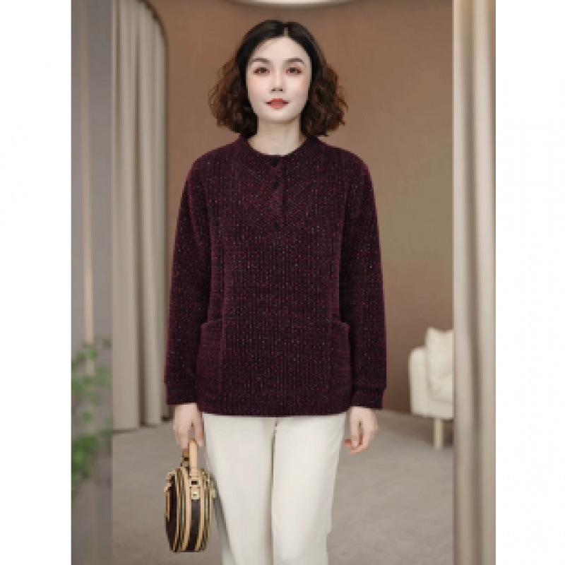 

Plus Size Spring Pullover: Women s Color Block Plaid Slimming Long Sleeve Sweater XL [For 115-130 lbs]