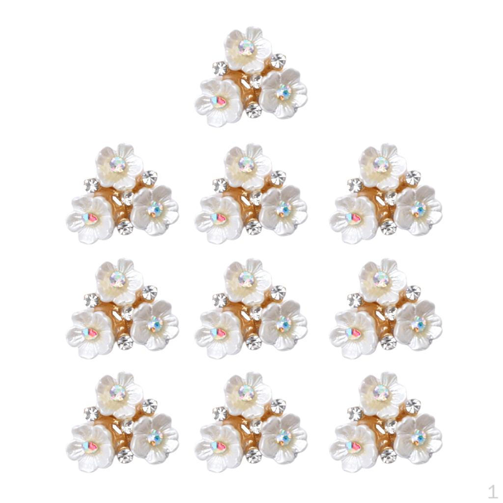 10 Pack Diamante Flower Flatback Rhinestone Buttons Decoration Rhinestones Acrylic