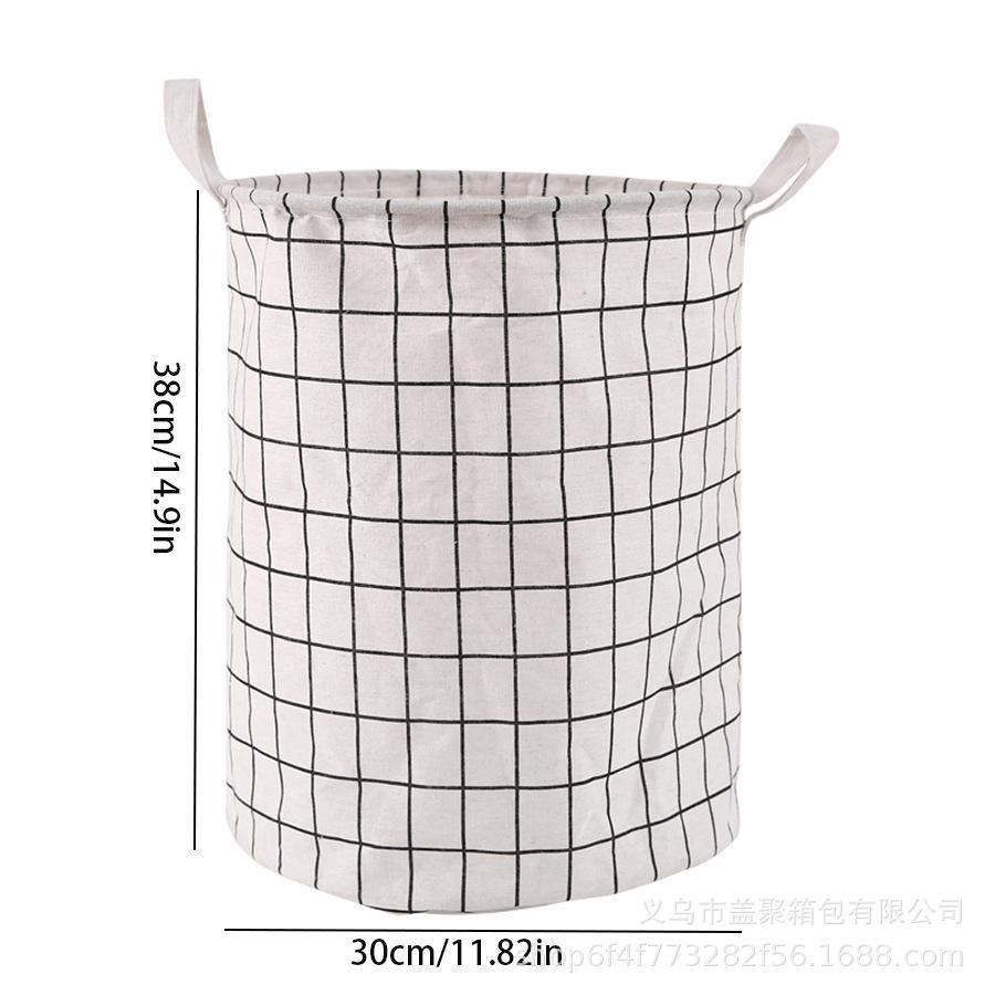 Household Large Fabric Dirty Clothes Basket, Toy Storage Bucket, Cotton and Linen Dirty Clothes Basket, Foldable and Waterproof#