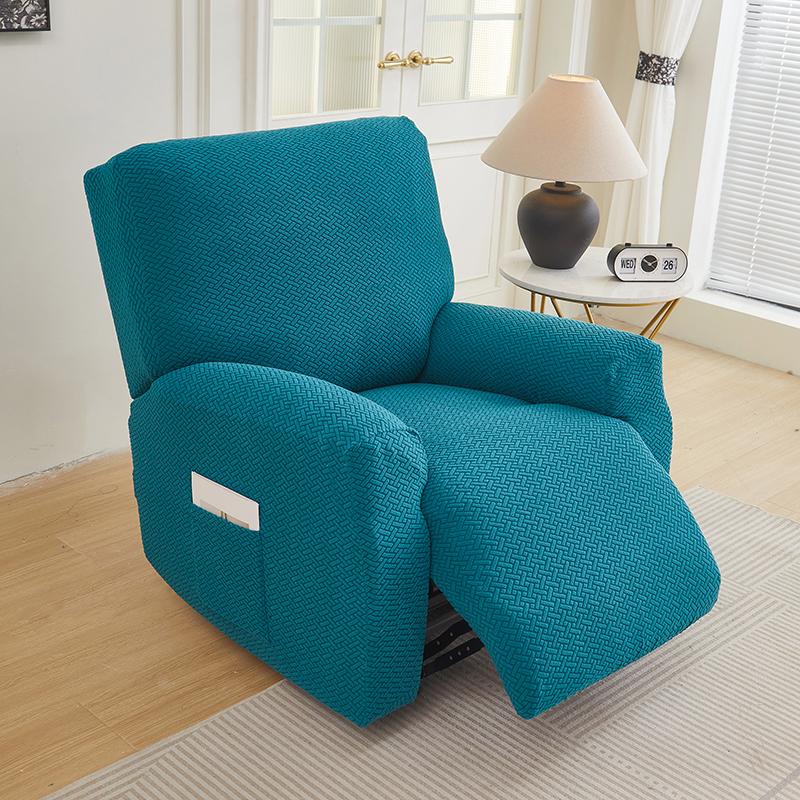 1/2/3 Seater Recliner Sofa Cover Solid Color Cushion Cover Sofa Cover Lazy Chair Jacquard Waterproof Leaf Shapeed Sofa Covers