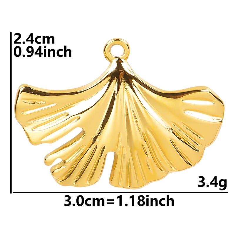 6pcs Gold Color Stainless Steel Charms For Jewelry Making Supplies Plant Leaf Flower Pendant Charm Cherry Pepper Sunflower Charm