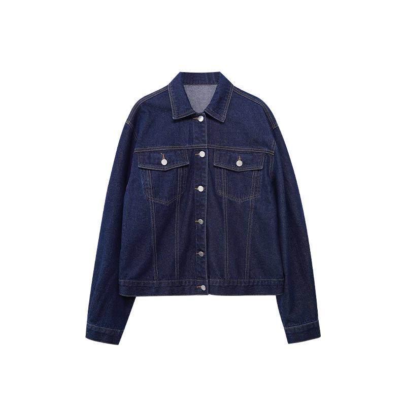 

Интерпретировать Красоту: Ранняя весна 2025 Корейский ретро Гонконгский стиль Женская джинсовая куртка C3590 Medium синий/глубокий