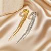 Fashion Long Tassel C-shaped Fake Piercing Ear Clip for Women Gold Plated Stainless Steel Ear Bone Clip On Earrings Ear Cuff