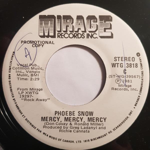 7-дюймовая пластинка PHOEBE SNOW Mercy Mercy Mercy Something Goo WTG3818 Mirage 1981 Канада SoulFunk Б/у