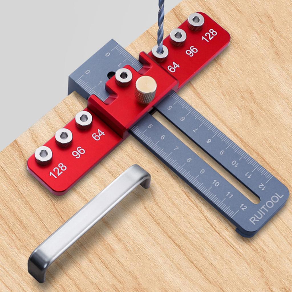 Aluminum Alloy Cabinet Hardware Jig Wood Drilling Tool Set Drill Template Guide for Door and Drawer Handle Installation