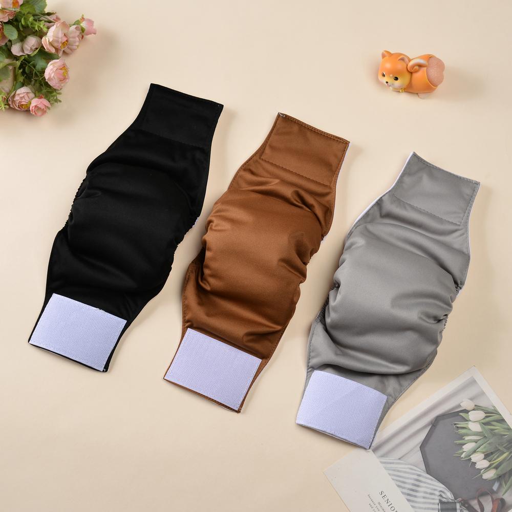 

3 шт. Стираемые подгузники для кобелей для маленьких собак, многоразовые гигиенические трусы для питомцев, бандаж на живот, высокоабсорбирующий подгузник для щенков, непромокаемый S (Waist 27-33cm)