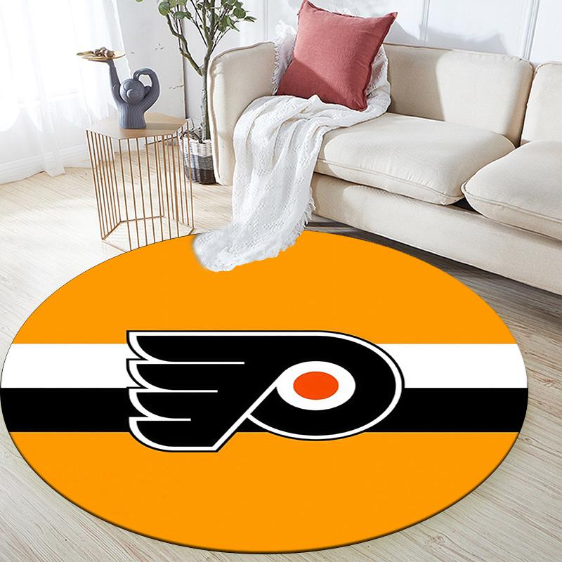 Philadelphia Flyers,Round Area Rug,Carpet Rug for Living Room Bedroom Sofa Playroom Decor,Non-slip Floor Mat