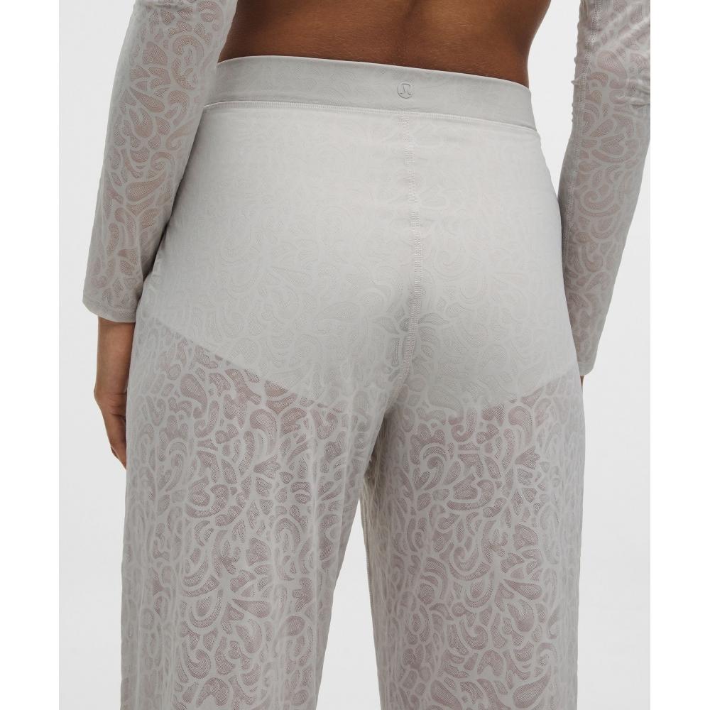 Lululemon Paisley Lace Jacquard High Rise Flared Pant Paisley Lace Jacquard Dove Grey