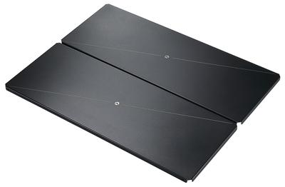 CAMPING MOON Minimales Rack, Verbindbare Aluminium-Tischplatten, Set aus 2 Stück, Schwarz, mit schwarzen Zahnrädern, M23-2P