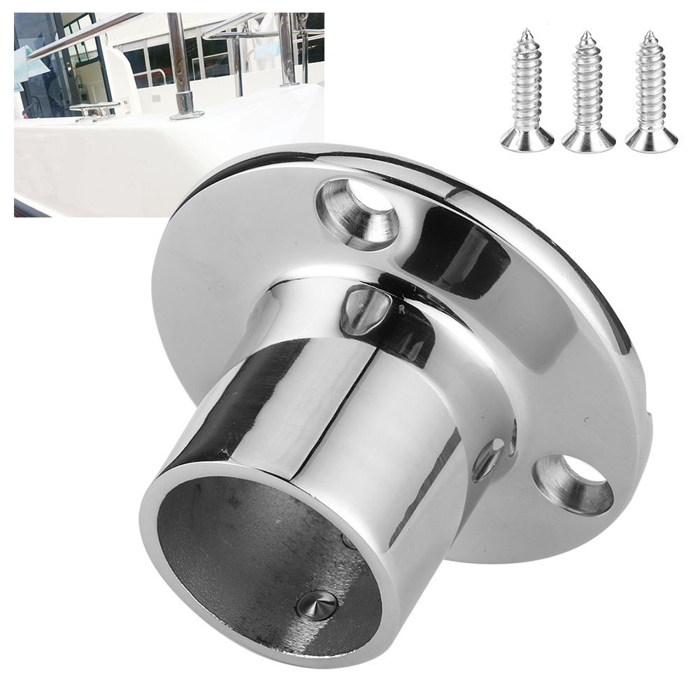 316 Stainless Steel Round Stanchion Base 90 Degree Marine Boat Hand Rail Fitting for 32mm Pipe