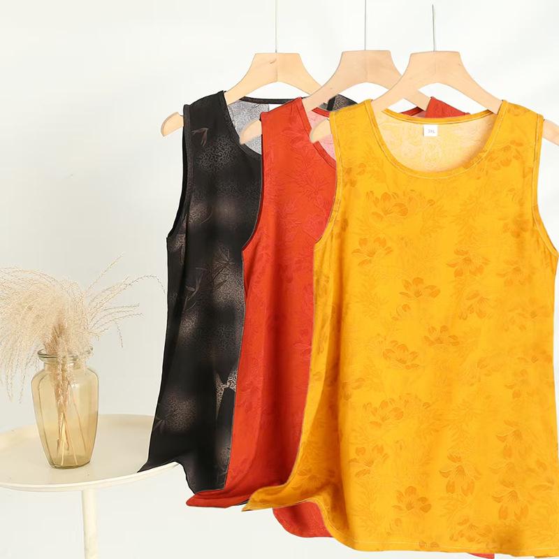 

2025 Summer Women s Round Neck Tie-Dye Jacquard Tank Top - Thin Cotton Rayon Blend 5XL (155-165 jin)