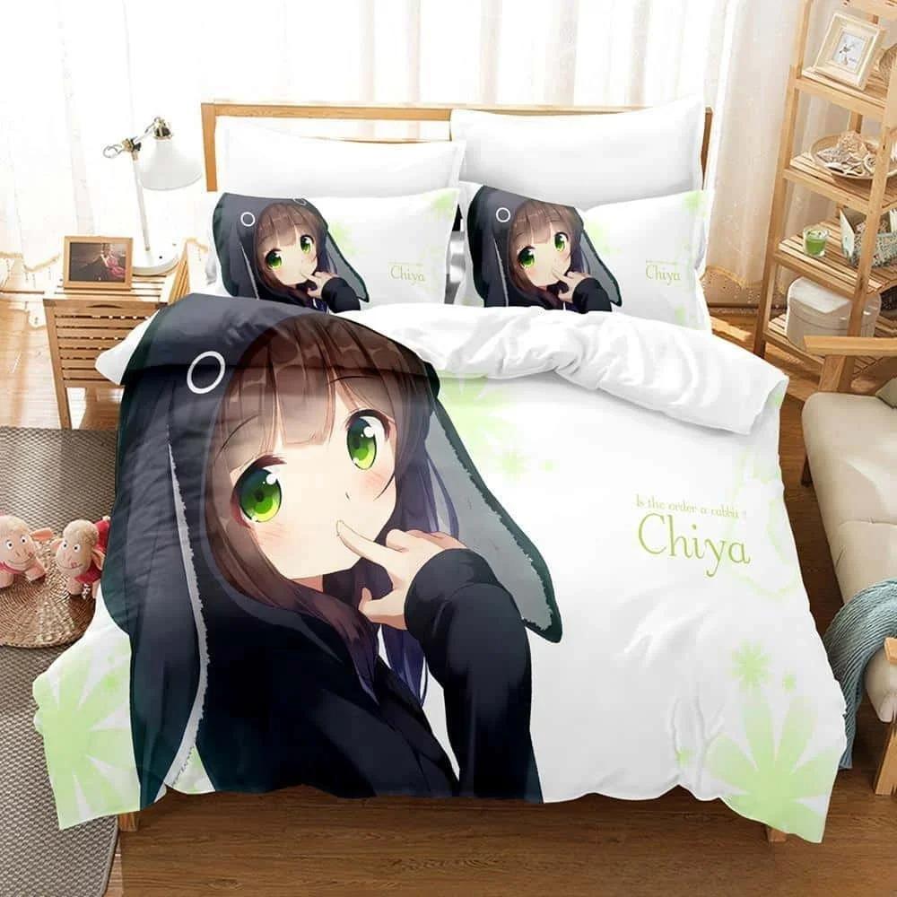 3D Print Anime Is the Order a Rabbit Bedding Set Single Twin Full Queen King Size Bed Set Adult Kid Bedroom Duvet Cover Sets